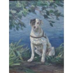 ==DUITS==Willy Tiedjen 1881-1950===portret van een hond===