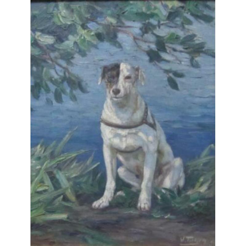 ==DUITS==Willy Tiedjen 1881-1950===portret van een hond===