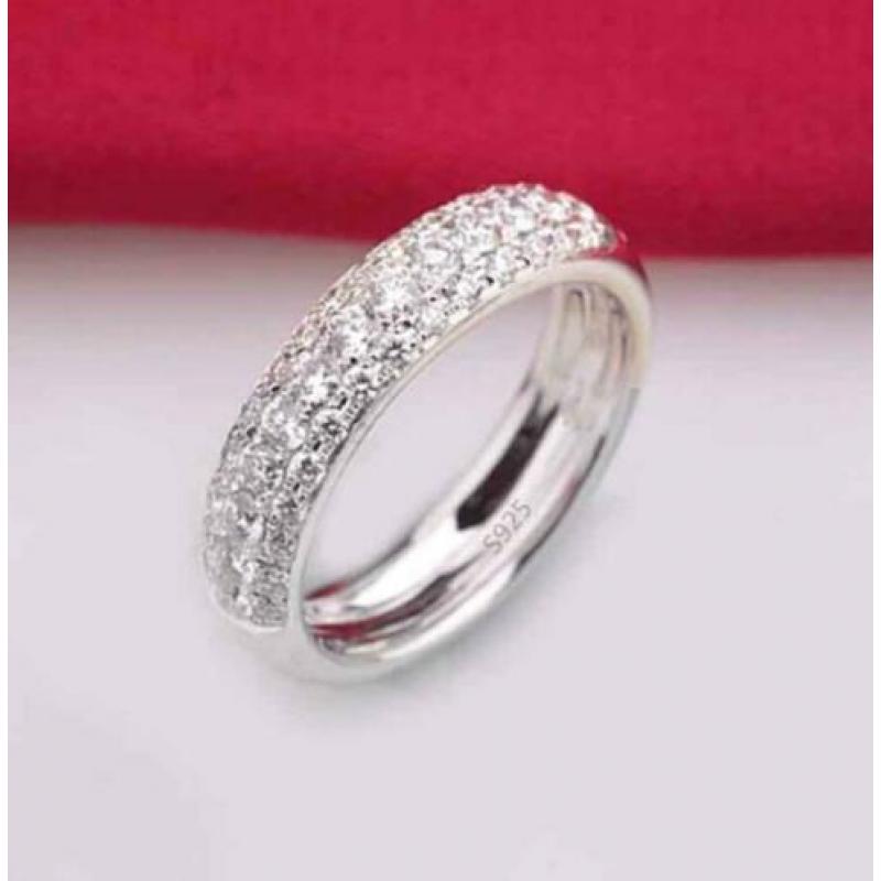 Multi-zirkonen 925 sterling zilveren ring