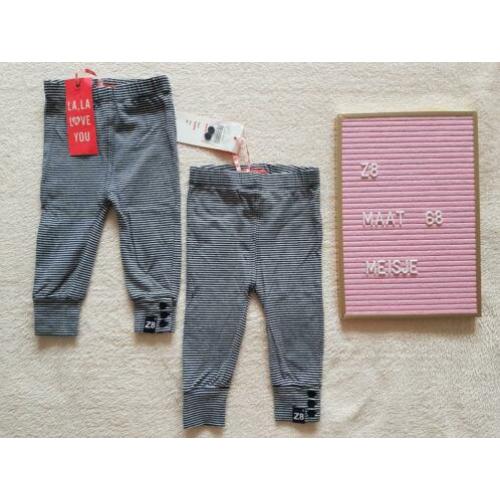 Zwart wit gestreepte legging maat 68 Z8