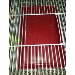 Hamster kooi met toebehoren spullen.