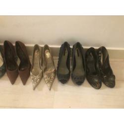 Vintage pumps lichtblauw leer hoge hak maat 40/41