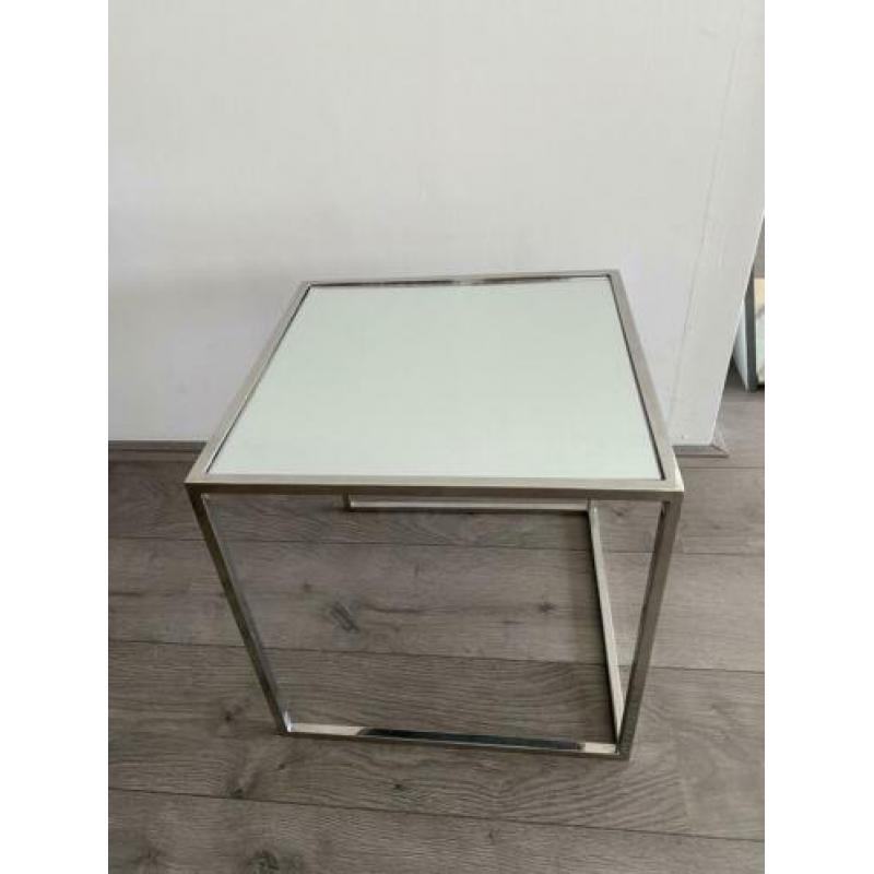 Bijzettafeltjes met spiegelblad set van 2