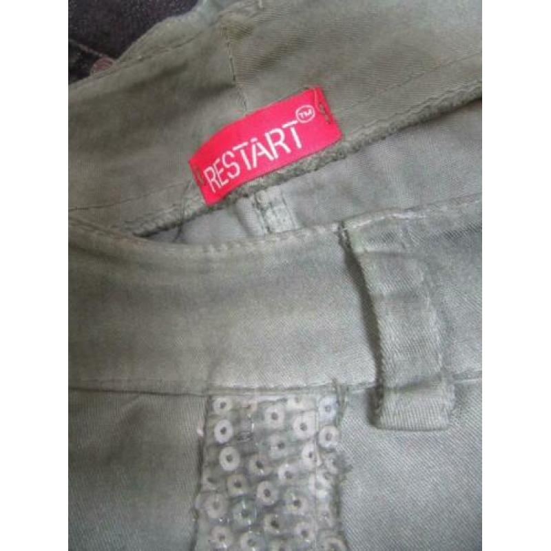 M10 aparte jeans rok RESTART leger groen M 38/40