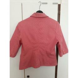 blazer jasje roze rood streepdessin, maat 38
