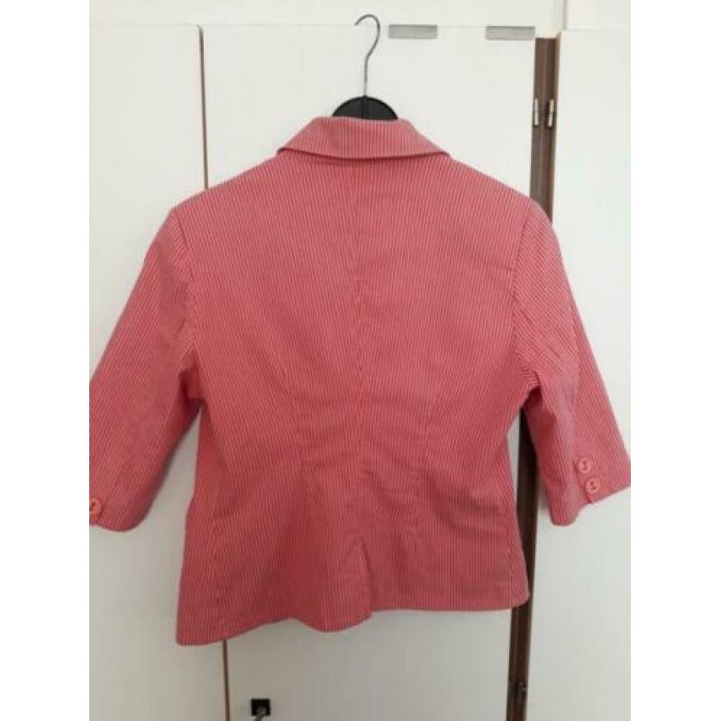 blazer jasje roze rood streepdessin, maat 38