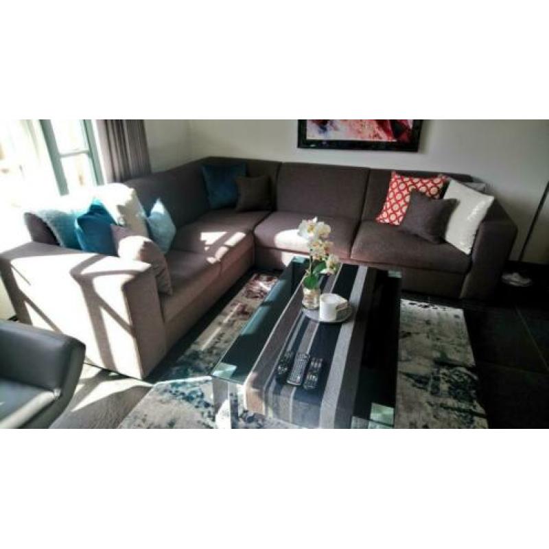 Salontafel en tv meubel glas