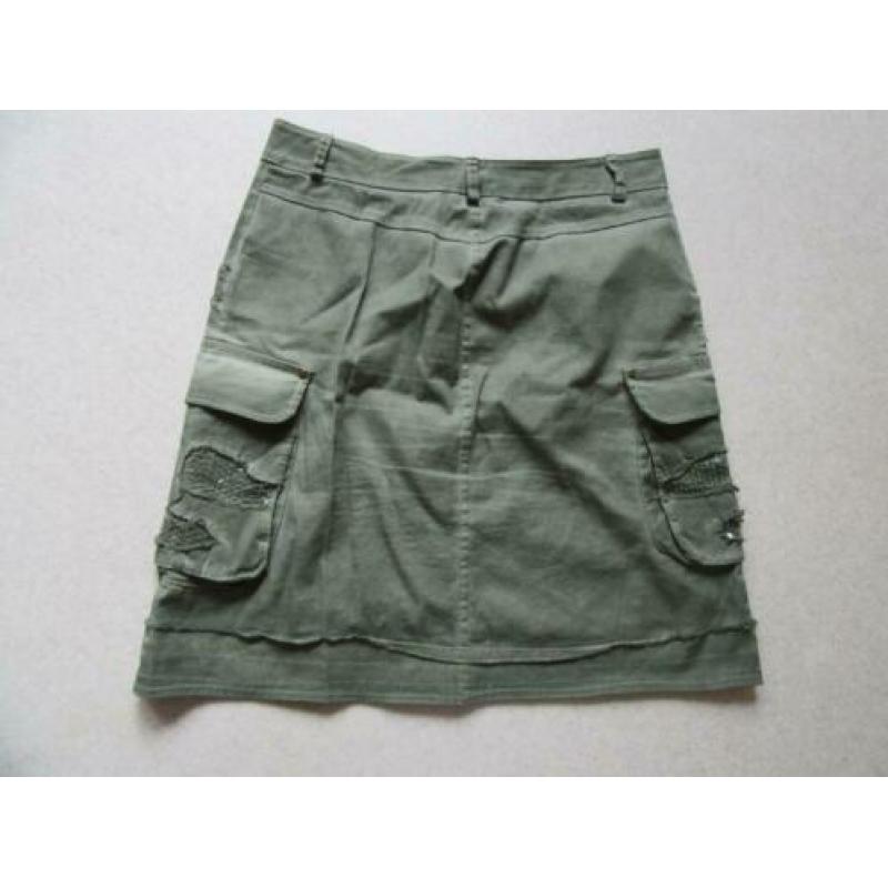 M10 aparte jeans rok RESTART leger groen M 38/40