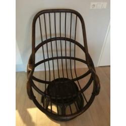 Vintage retro bamboe rotan stoel