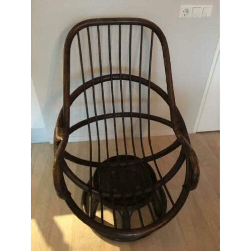Vintage retro bamboe rotan stoel