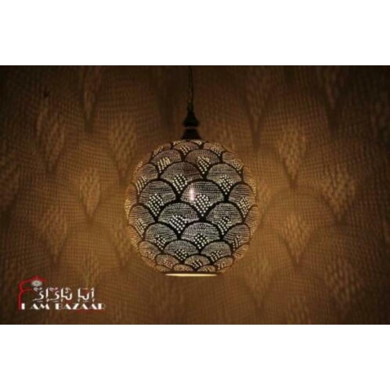 25% korting op Oosterse Marokkaanse Bollamp zilver XL