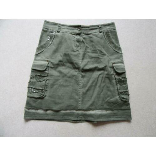 M10 aparte jeans rok RESTART leger groen M 38/40