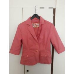 blazer jasje roze rood streepdessin, maat 38