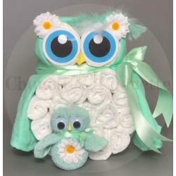 Gratis verzending Luiertaart Uil Luieruil M Blauw sterren