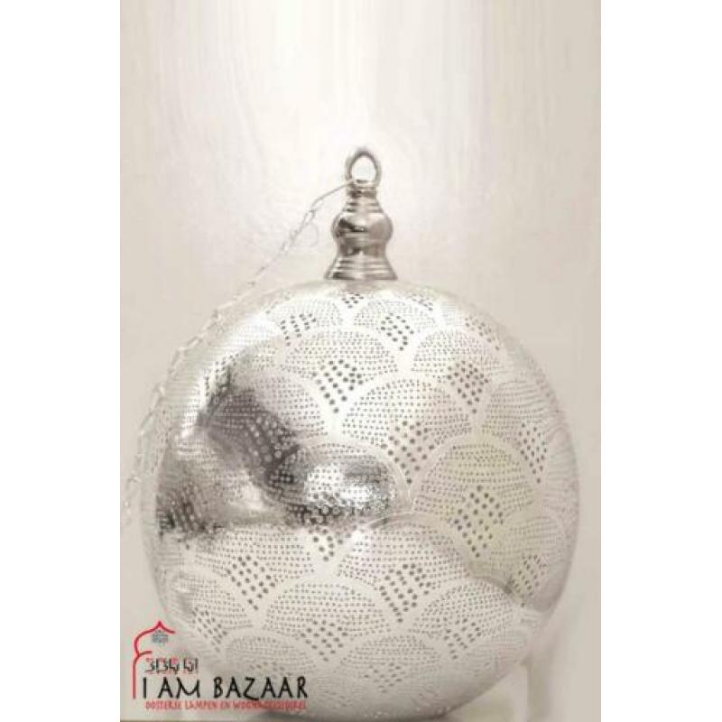 25% korting op Oosterse Marokkaanse Bollamp zilver XL