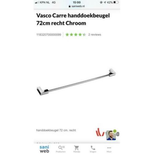 Vasco carre handdoek beugel nieuw