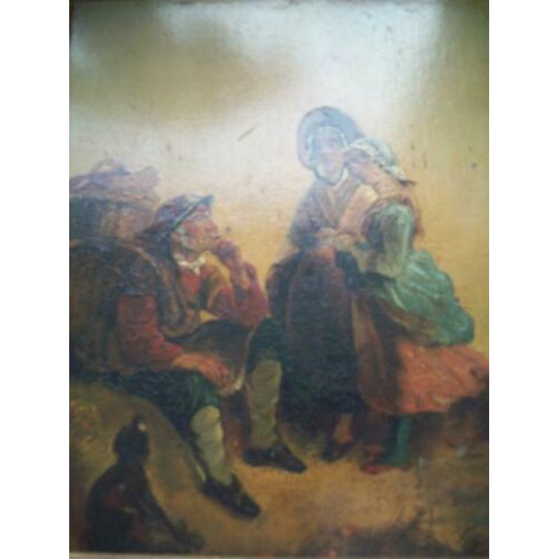 Oud paneel Olieverf 18de eeuw 30x25 cm Pieneman ?
