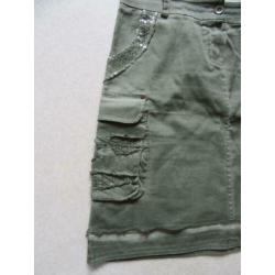 M10 aparte jeans rok RESTART leger groen M 38/40