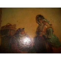 Oud paneel Olieverf 18de eeuw 30x25 cm Pieneman ?