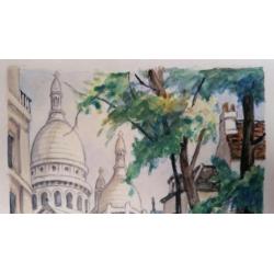Tekening van Pierre Victor- Vieux Montmartre Place du tertre