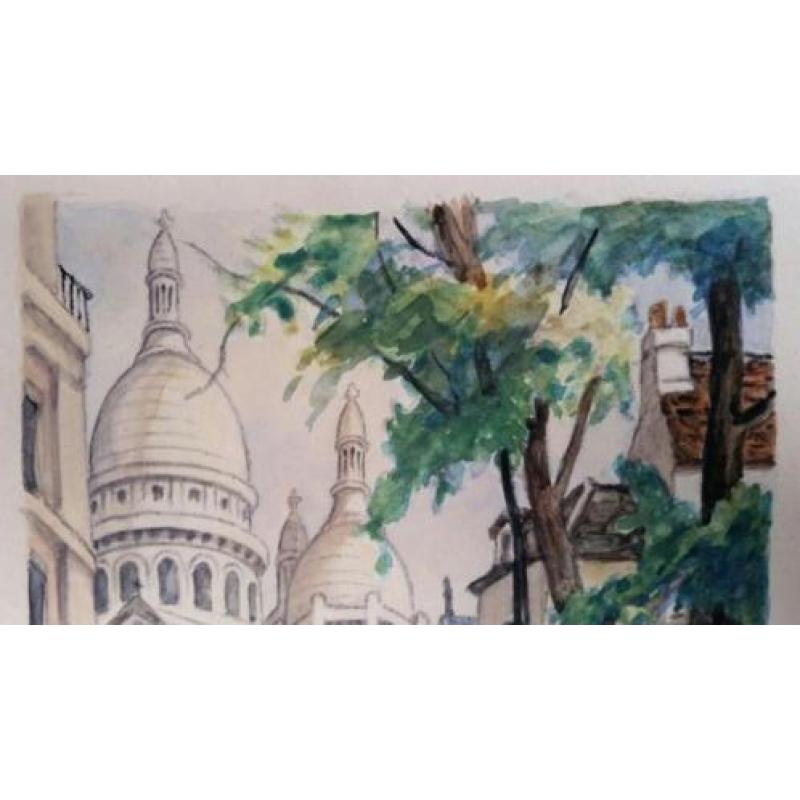 Tekening van Pierre Victor- Vieux Montmartre Place du tertre