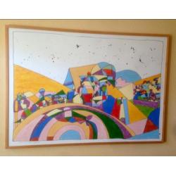 Pim van Halem abstract modern kunst schilderij cobra art