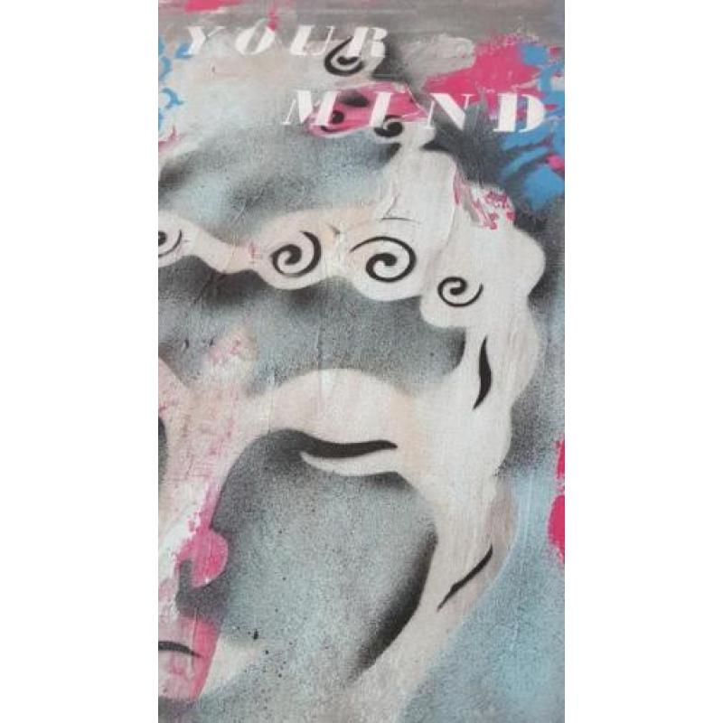 Boeddha schilderij abstract 60x80x4cm popart 60x80x4cm acryl