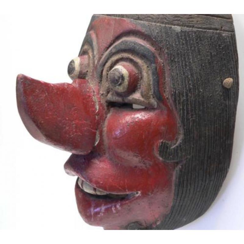 Antiek Houten Wayang MASKER WY9 Java Cirebon Indonesie kunst