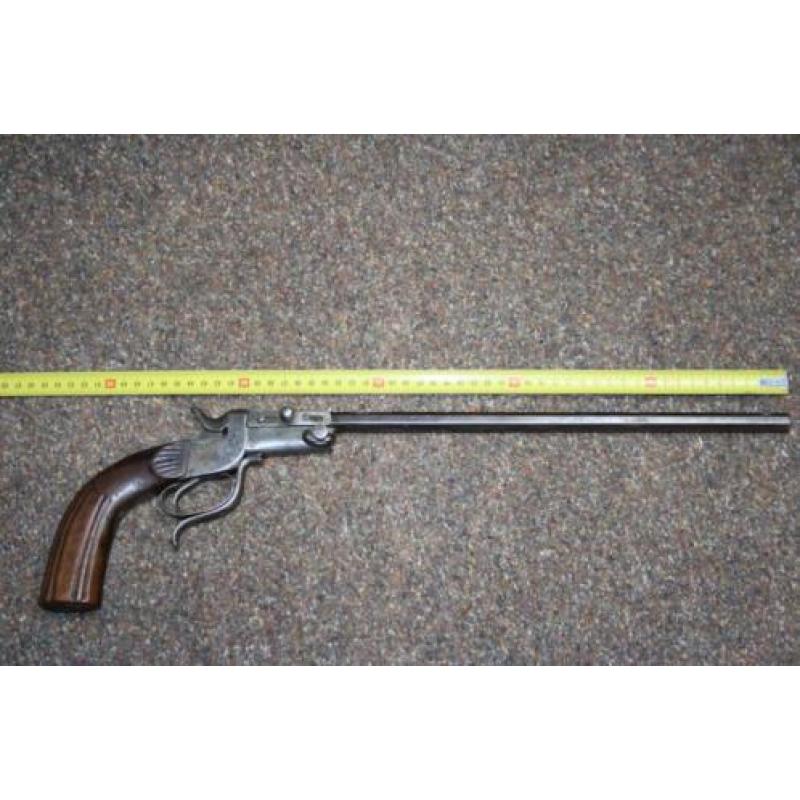 Antiek pistool 9mm Flobert tuin salon schijfpistool