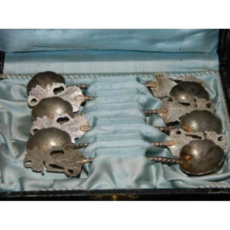 Te Koop 6 Zilveren Lepeltjes Djokja in orginele doos