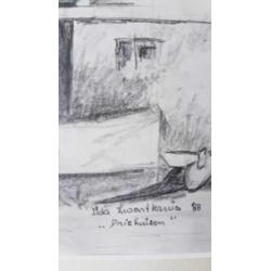 originele tekening Ida Zwartkruis 1988 Driehuizen, Oostdijk