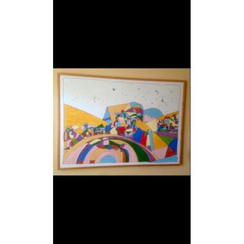 Pim van Halem abstract modern kunst schilderij cobra art