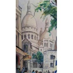 Tekening van Pierre Victor- Vieux Montmartre Place du tertre