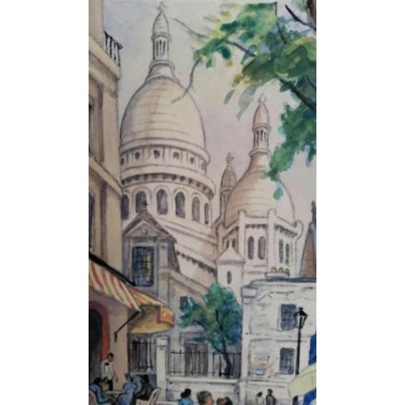 Tekening van Pierre Victor- Vieux Montmartre Place du tertre