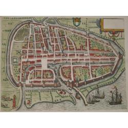 Antieke plattegrond afstudeergeschenk Universiteit steden