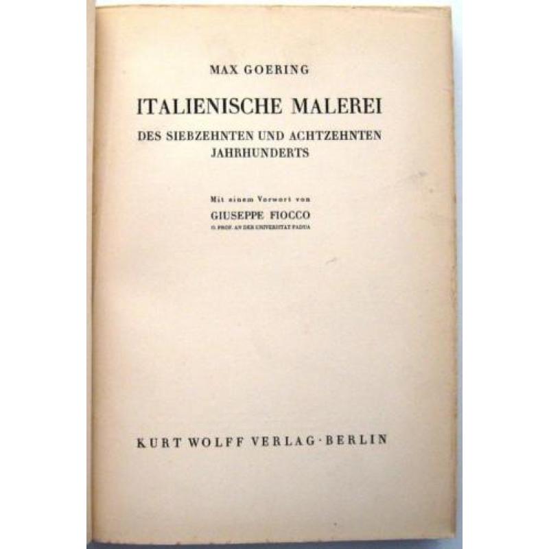 Italienische Malerei des 17e & 18e Jahrhunderts 1936 Goering