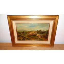 schapenschilderij op acajou paneel