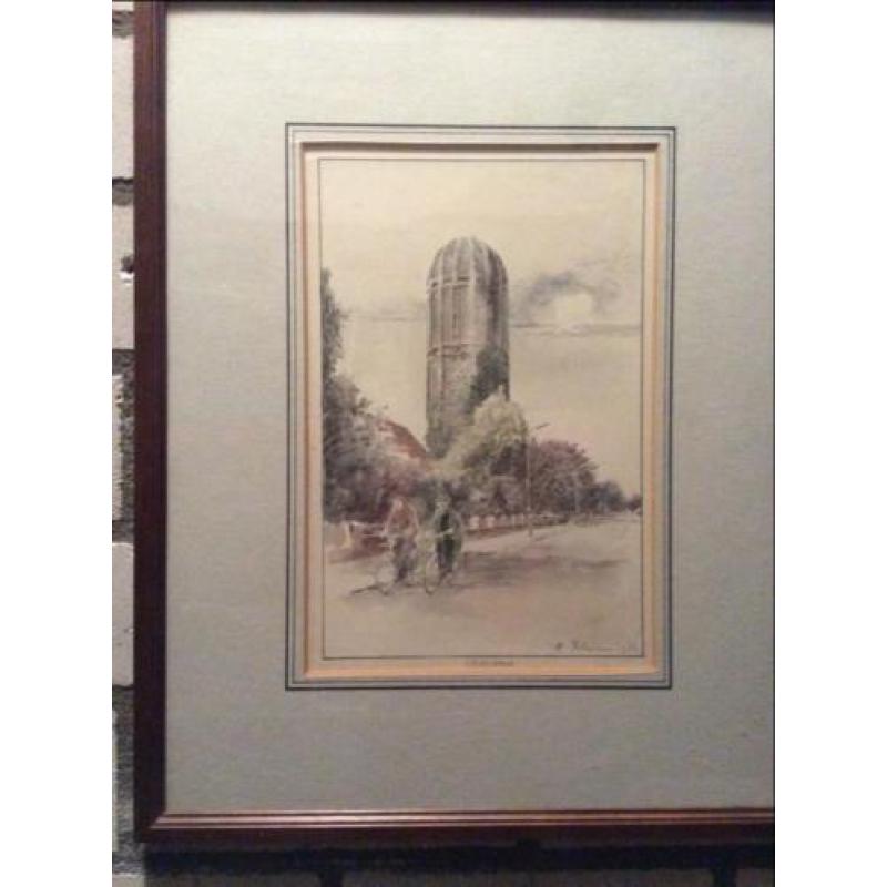 Reeks ingekleurde pentekeningen gesigneerd P. Holmann 1979.