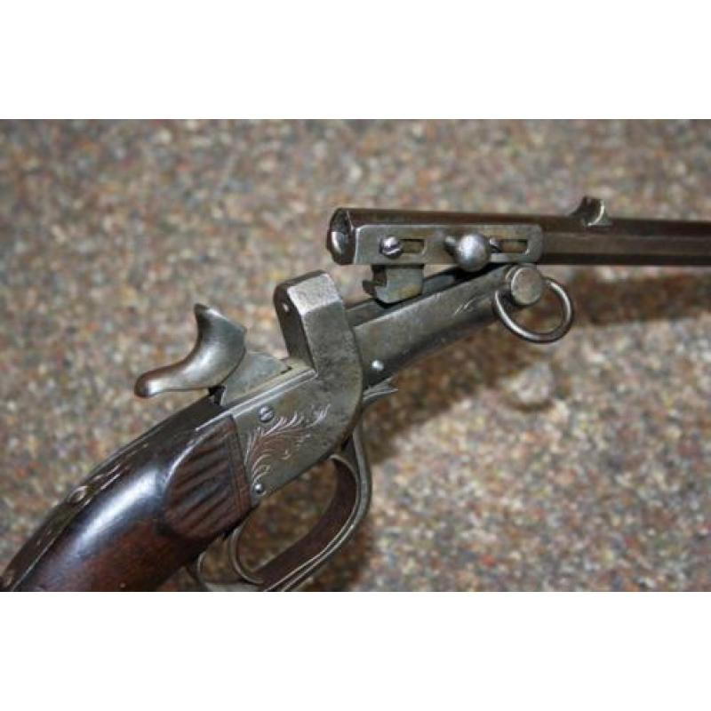 Antiek pistool 9mm Flobert tuin salon schijfpistool
