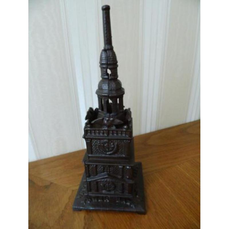 Spaarpot gietijzer tower bank cast iron amerika anno 1910