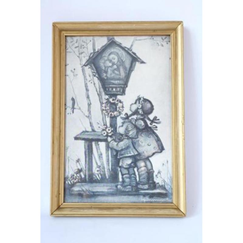 prent en aquarel Hummel