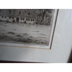 Tekening / ets - w. Hopman 1988 - heiloo