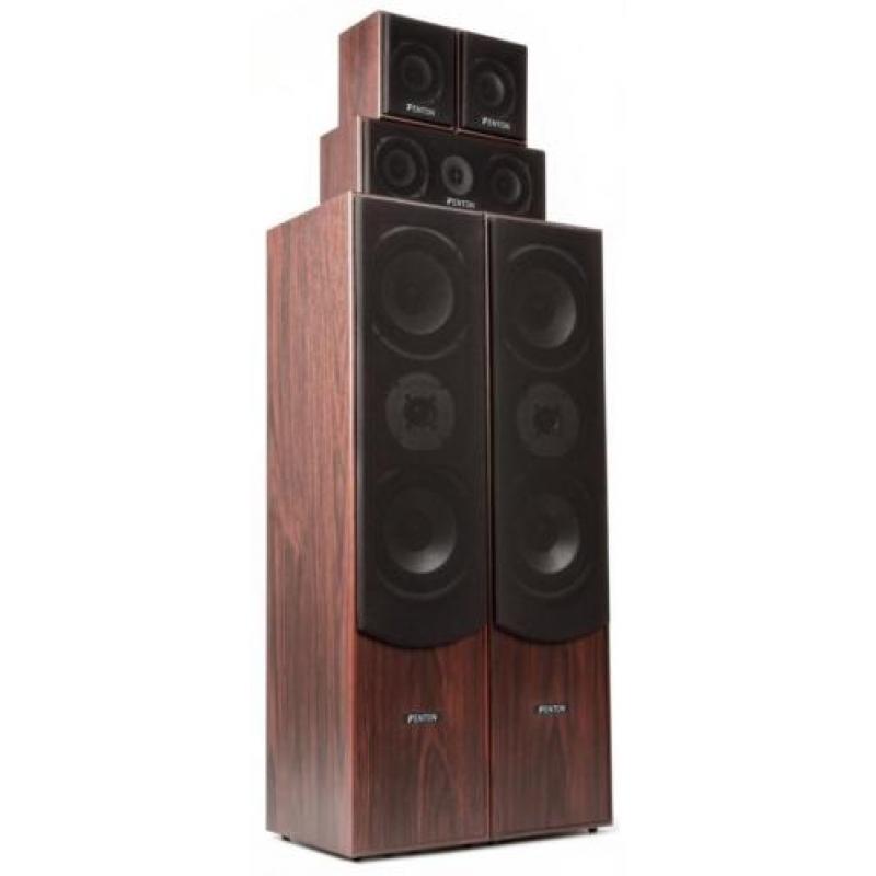 SkyTronic Complete 5.1 Walnoot Home Cinema Set met 8" Subwoo