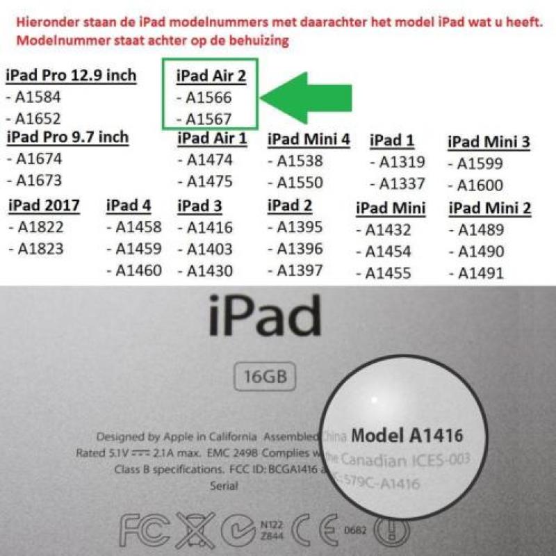 Apple iPad Air 2 - PU Lederen Case Cover Tri-fold Stand -
