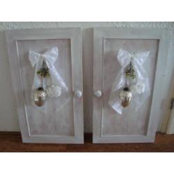 Kerst Landelijk Brocante Raam Decoratie Luik / Deurtje