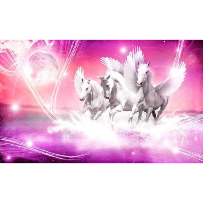 Paarden fotobehang XL Pegasus roze, *Muurdeco4kids