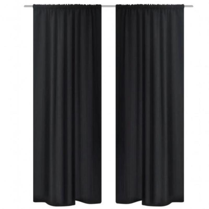 vidaXL Gordijnen verduisterend dubbellaags 140x175 cm zwart