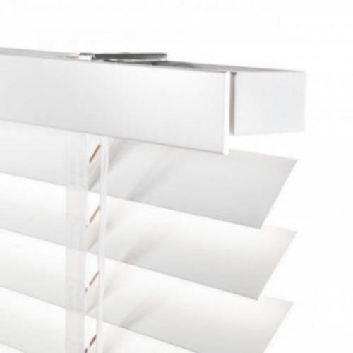 Houten jaloezieen wit 50mm met band