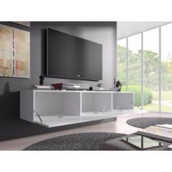 Zwevend TV-Meubel Flame 160- Hoogglans wit - TV kast hangend