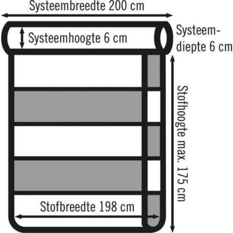 Duo Rolgordijn 200x175 cm Wit (Raamdecoratie)